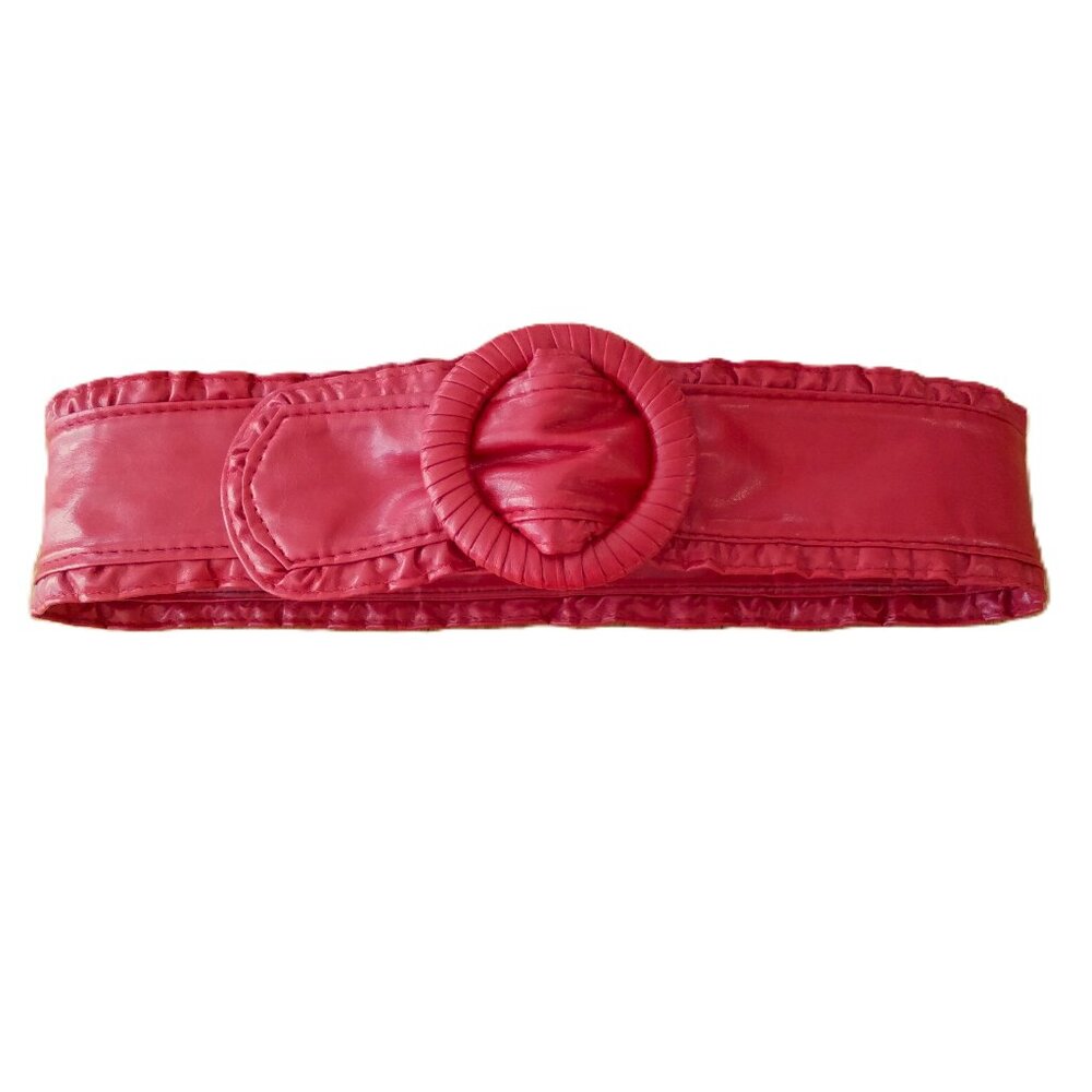 Vintage 80s Red Ruffle Belt Le Chateau Swash Buckler Rockabilly Retro